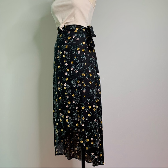 H&M Floral Wrap High-Low Midi Skirt - Picture 9 of 13